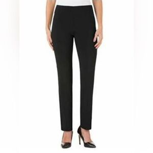 French Twist Black Straight Leg Dress Pants Size L Stretch Work Office Pants